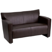 Flash Furniture HERCULES Majesty Series Brown Leather Love Seat 222-2-BN-GG